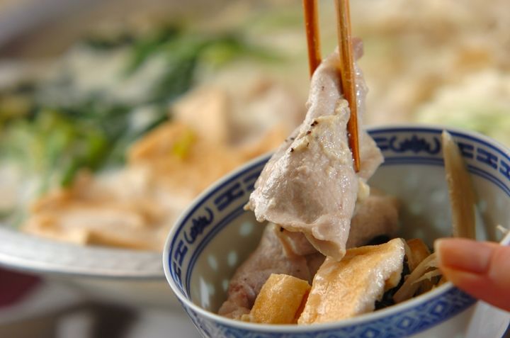 豚肉の豆乳中華鍋の作り方2