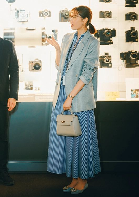 ラクちんなのにきちんと見えるワンピ通勤コーデ