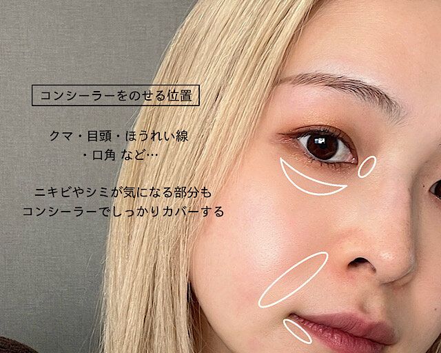 コンシーラーをのせる位置 解説
