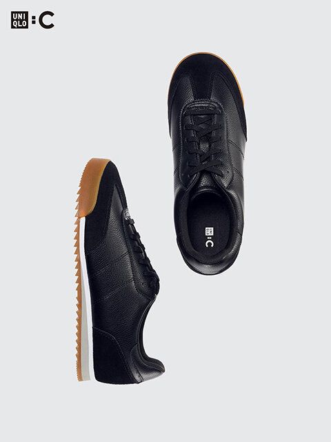 ユニクロ スウェードコンビネーションスニーカー BLACK