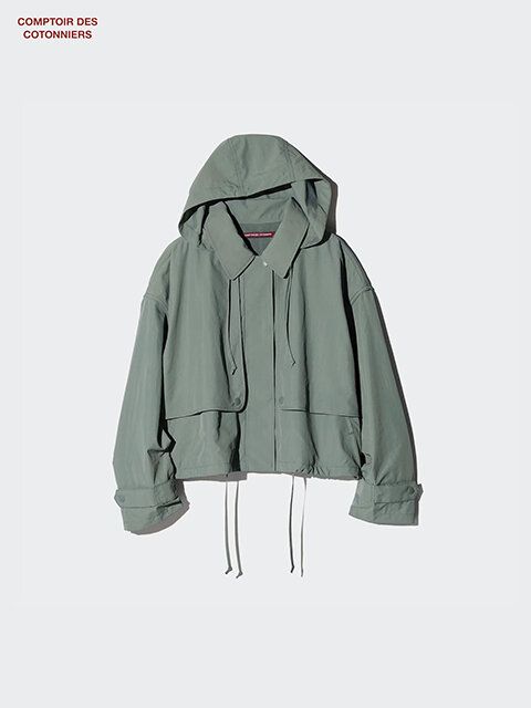 ユニクロ ユーティリティショートパーカ OLIVE