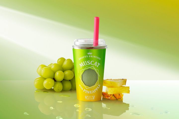 マスカットwithパイナップル。華やかな香りのマスカットと豊かな甘みのパイナップルの組み合わせ。アロエ入り。