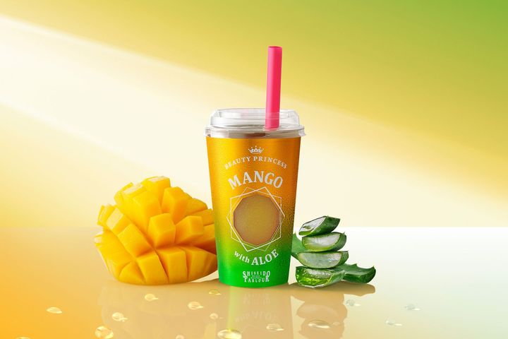 マンゴーwithアロエ。マンゴーの王様と呼ばれるインド産アルフォンソマンゴーピューレを贅沢に使用した濃厚でトロピカルな味わい。アロエ入り。