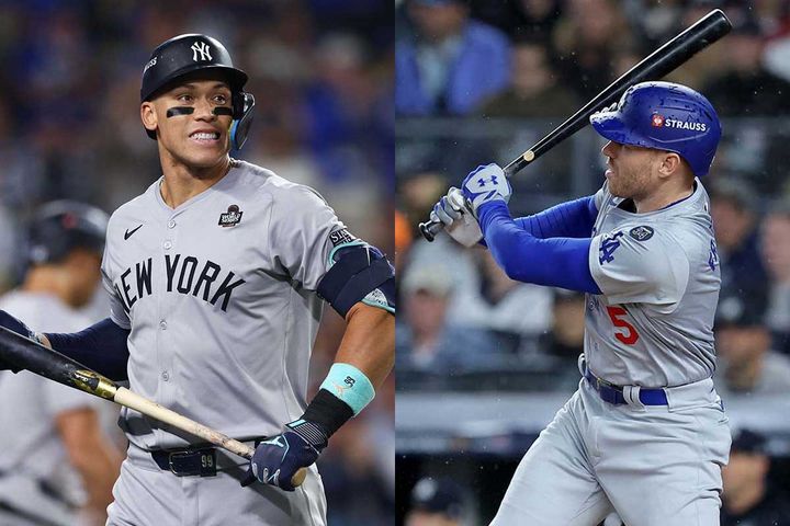 左からアーロン・ジャッジ（C）Getty images、フレディ・フリーマン（C）ロイター