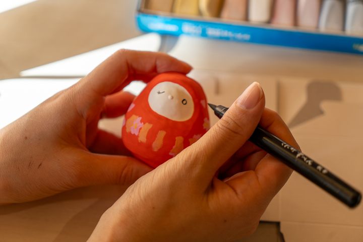 「加賀八幡起上り」の絵付け