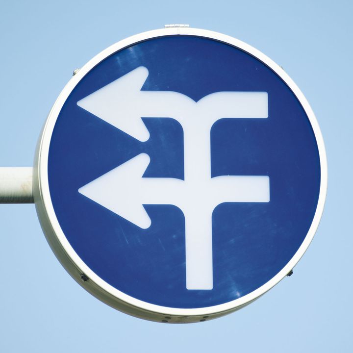 植物みたいな矢印の道路標識