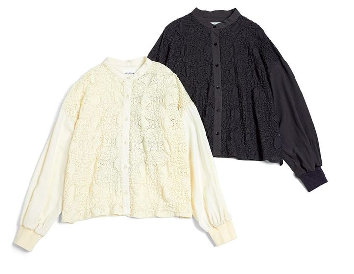 レース切替シャツカーディガン 各¥6,490／プレミィ・コロミィ（プレミィ・コロミィ）