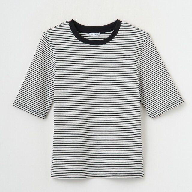 しまむらのリブボーダーTシャツ