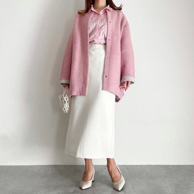 ピンク合わせで、春の王道カラーコーデ