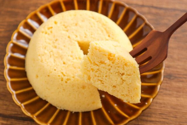 おから蒸しパン ホークで取る