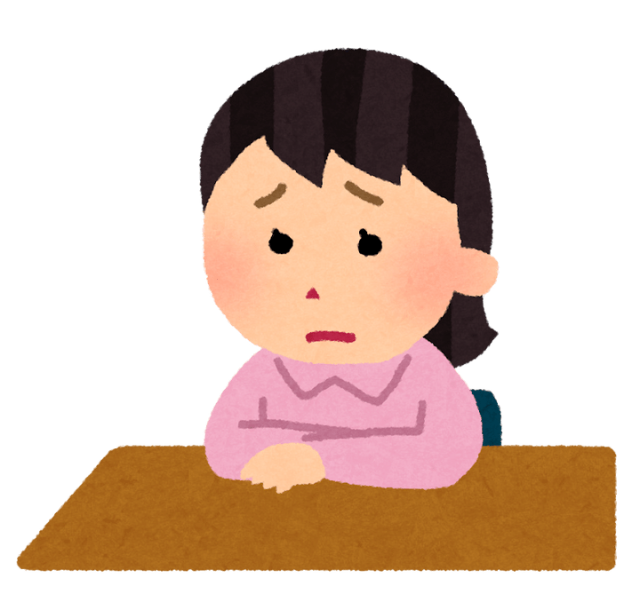 悩む女の子のイラスト | かわいいフリー素材集 いらすとや
