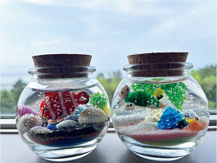 ANAインターコンチネンタル石垣のジェルキャンドル作りで出来上がったキャンドル