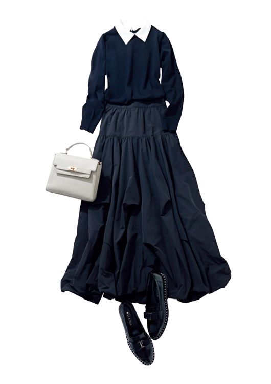 全方位ウケも抜群なブラック通勤コーデ