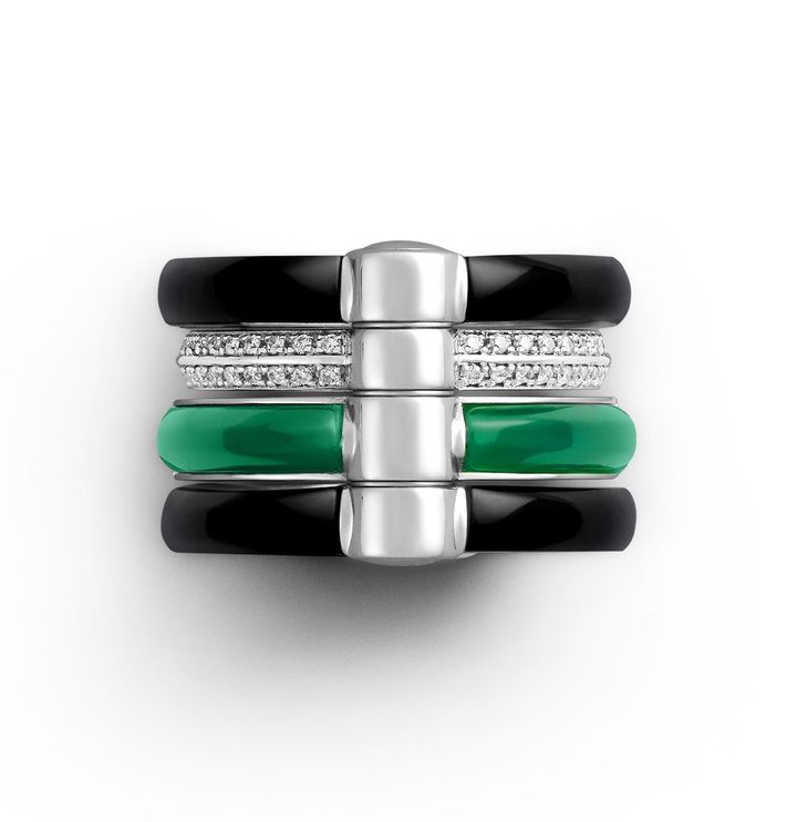 「アルケミー」リング（WG×オニキス×グリーンアゲート）￥2,915,000