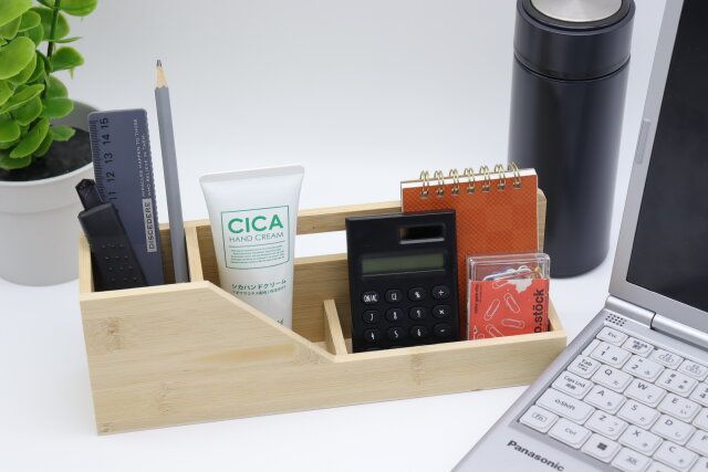 スタンダードプロダクツ バンブーデスクトップツールボックス 使用例