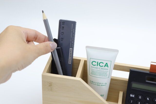 スタンダードプロダクツ バンブーデスクトップツールボックス 文房具 ペン