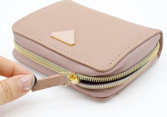 スケープオブグリーンミニ財布ピンクファスナー