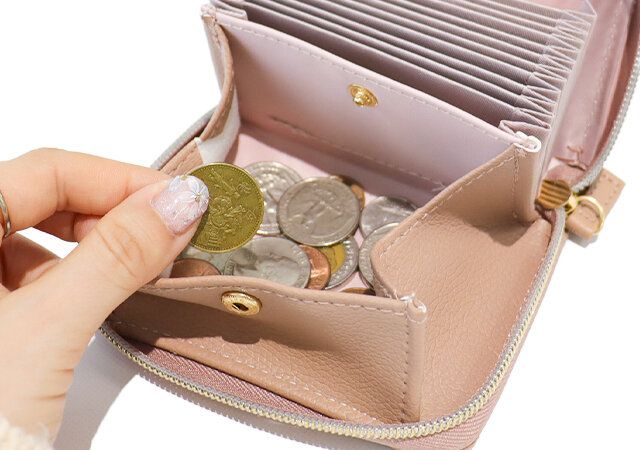 スケープオブグリーンミニ財布ピンク小銭入れ