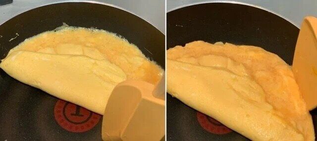 基本のオムレツ工程