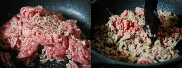 基本のミートソースロングパスタ工程