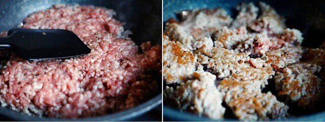 基本のミートソースショートパスタ工程