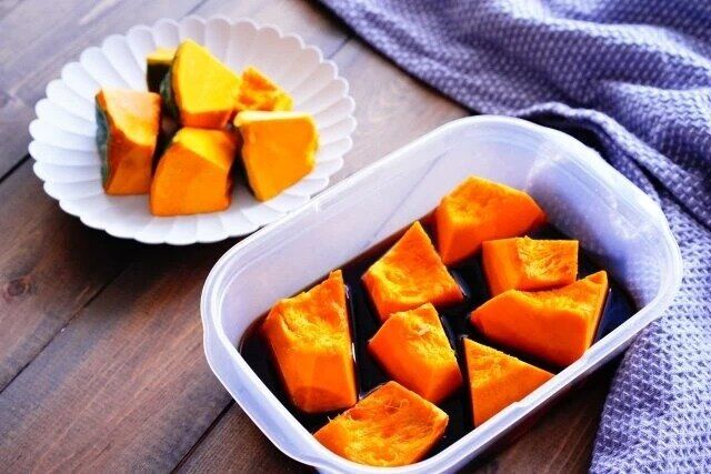 基本のかぼちゃの煮物工程