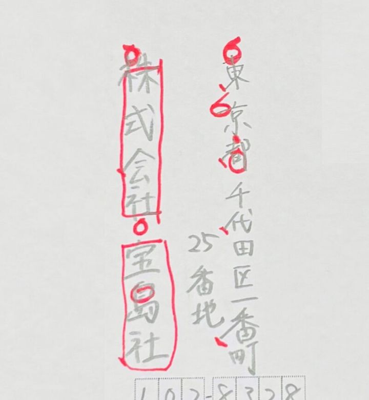 ハガキの差出人の書き方を鑑定