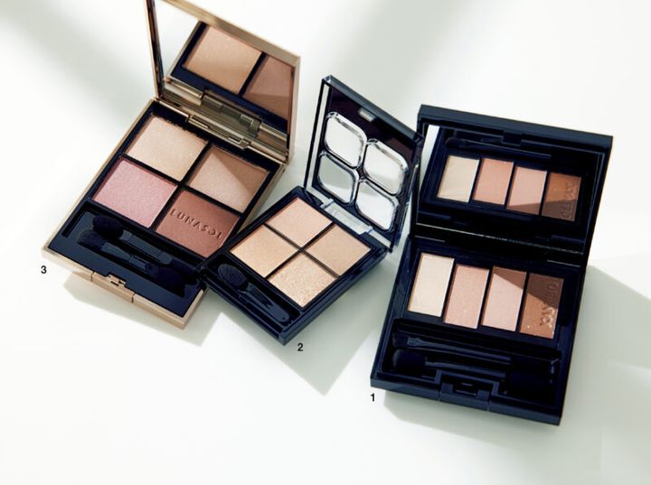 1_カネボウ カラードシャドウ 06（カネボウインターナショナル Div.) 2_マケイト ポッピングシルエットシャドウ OR-02（カネボウ化粧品) 3_ルナソル アイカラーレーションN 06 （カネボウ化粧品）