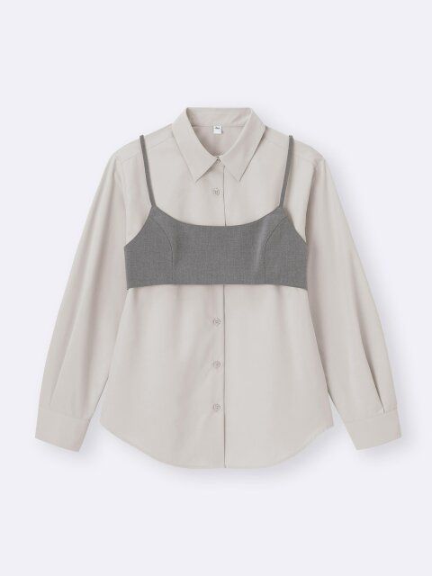 2025guレディース値下げ2ピースビスチェアンドシャツセット