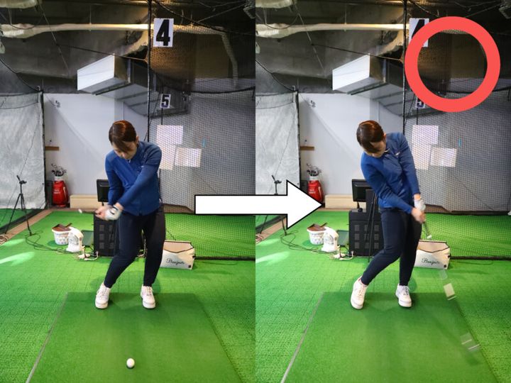 左腕を伸ばしてスイングしてない？しなりを活かしたスイングになる方法をレッスン