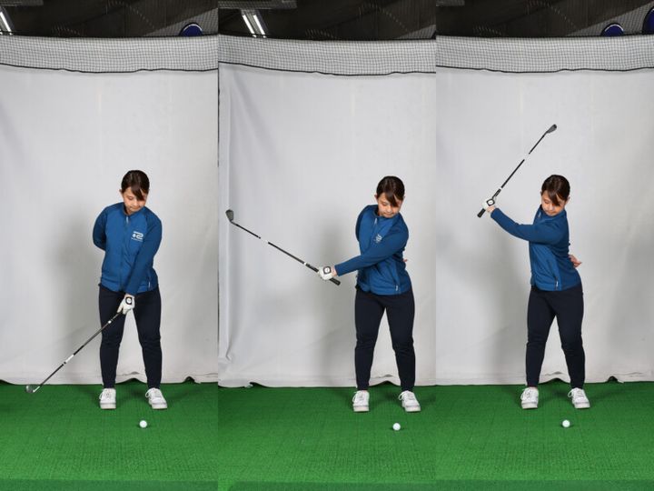 左腕を伸ばしてスイングしてない？しなりを活かしたスイングになる方法をレッスン