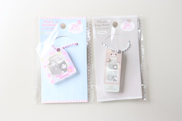 セリア フォトキーホルダー スイーツ フォトキーホルダー アニマル パッケージ