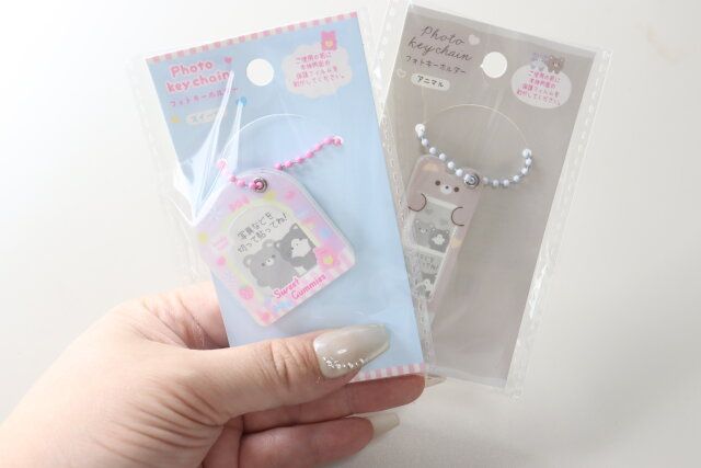 セリア フォトキーホルダー スイーツ フォトキーホルダー アニマル パッケージ デザイン