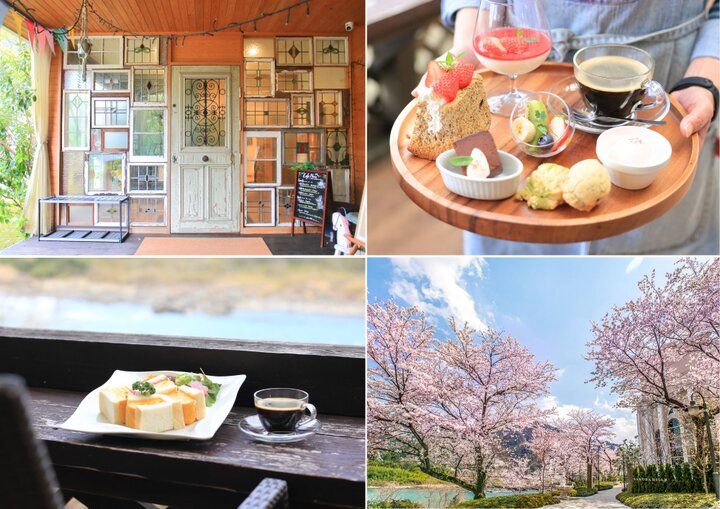 敷地内には桜並木や昭和レトロ建築も。木曽川沿いのテラスでお花見ランチ＆ティータイム「サクラテーブル」