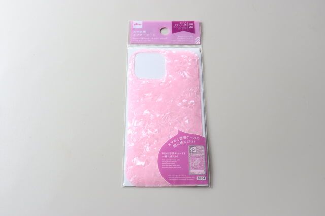 ダイソー スマホ用インナーシート（ピンククラッシュ柄） パッケージ