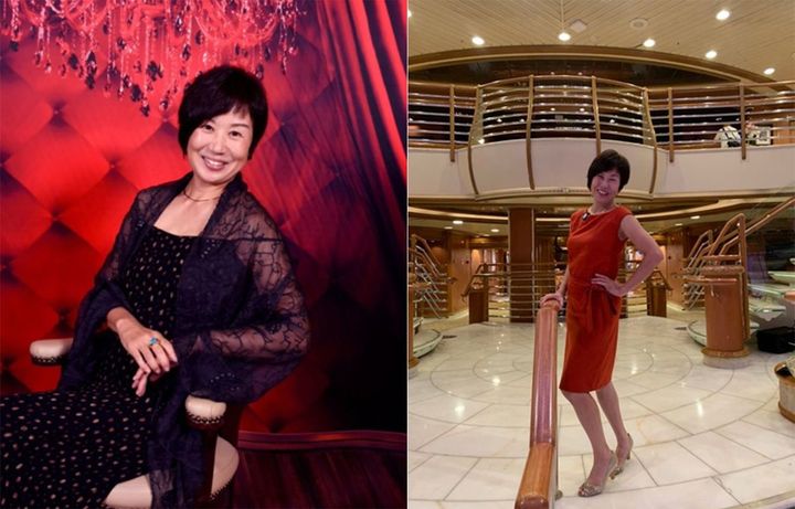 ダイエットして臨んだダイヤモンドプリンセス号でのクルーズ。ついついポーズをとりたくなる。