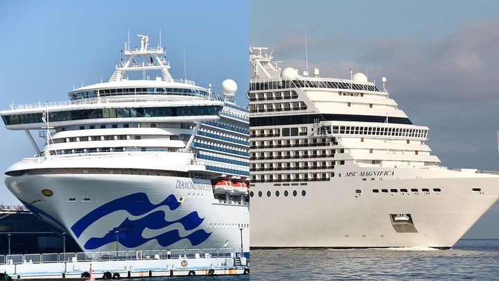 ダイヤモンド・プリンセス号とクルーズ船MSCマニフィカ