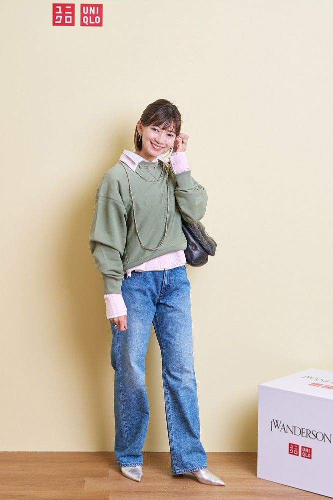 ユニクロデニムパンツコーデ