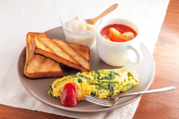 朝食：洋食／455kcal、たんぱく質21.6g（1人分）