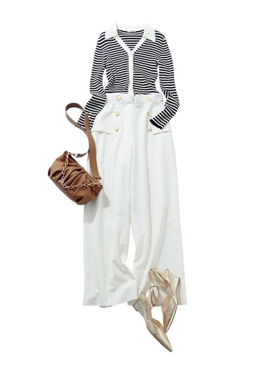 ポロニット×こなれパンツでつくる大人っぽ通勤コーデ