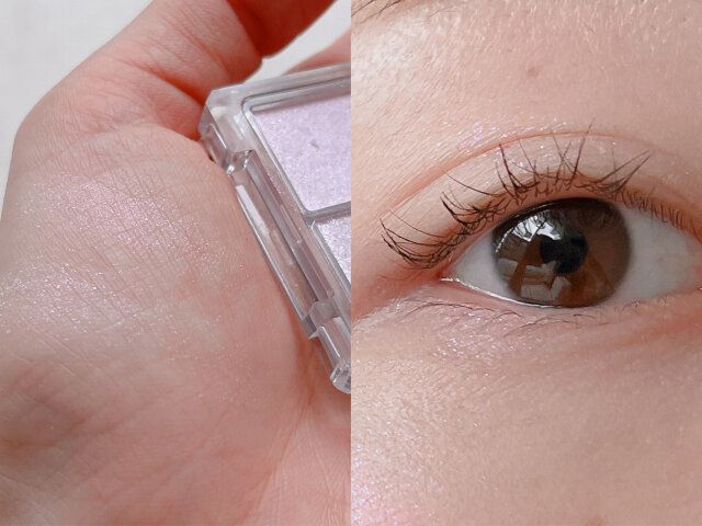 キャンメイク ジュエリーシャドウベール 05 ドリーミーパープル 手に付けて発色確認