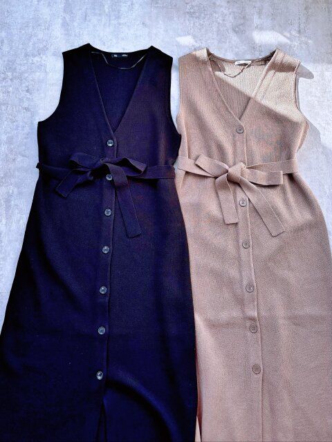 GU ニットジャンパードレスZ+E BLACK BROWN