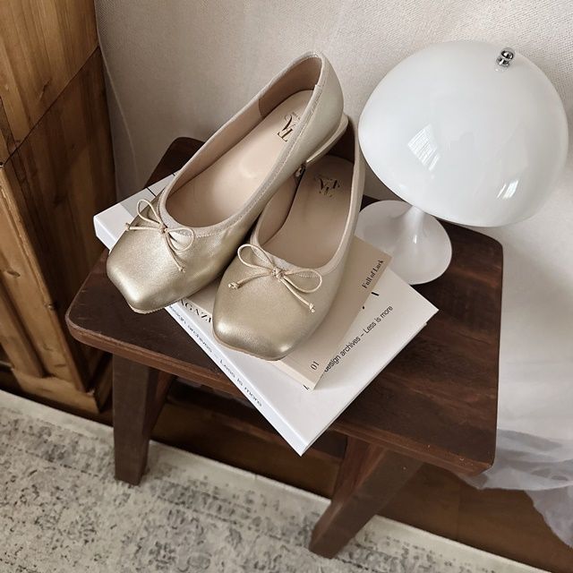 しまむら「スクエアリボンパンプス」