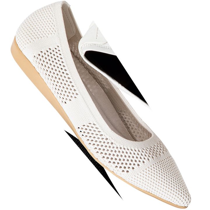 ステッピの白のメッシュ素材のぺたんこ靴