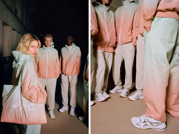 画像: ブルゾン￥66,000、パンツ￥52,800、スニーカー「ゲルカヤノ14 x アー・ペー・セー」￥35,200 出典：A.P.C.