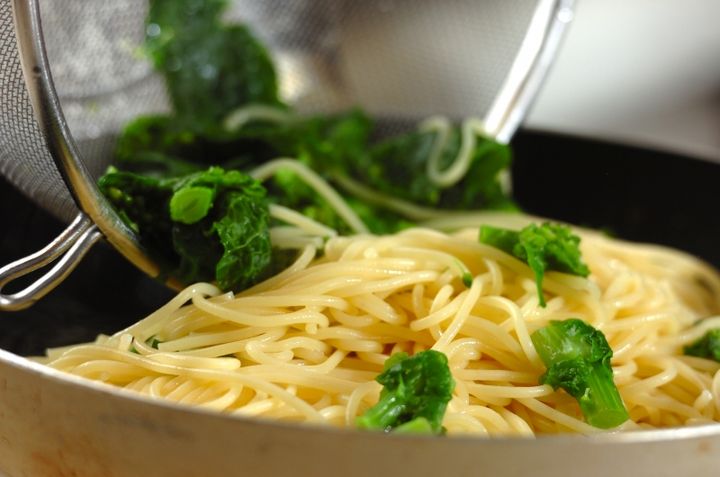 菜の花のカルボナーラの作り方3