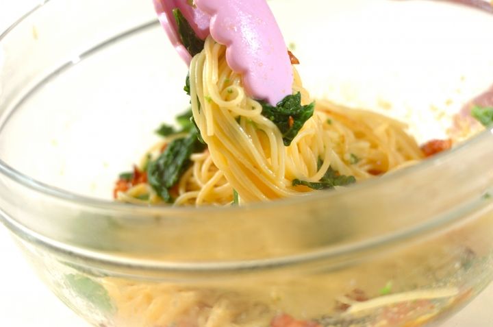 菜の花のカルボナーラの作り方4