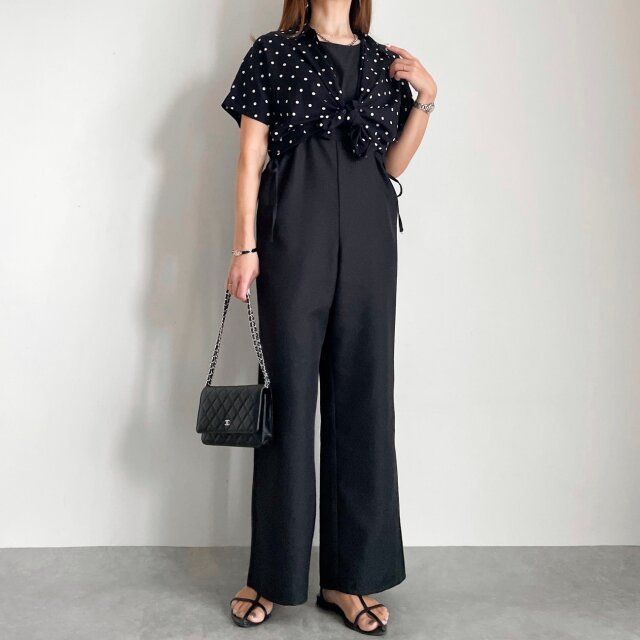 前結びでレトロ可愛いコーデ