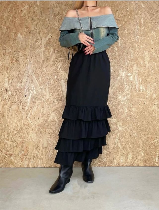 4段ティアードスカート