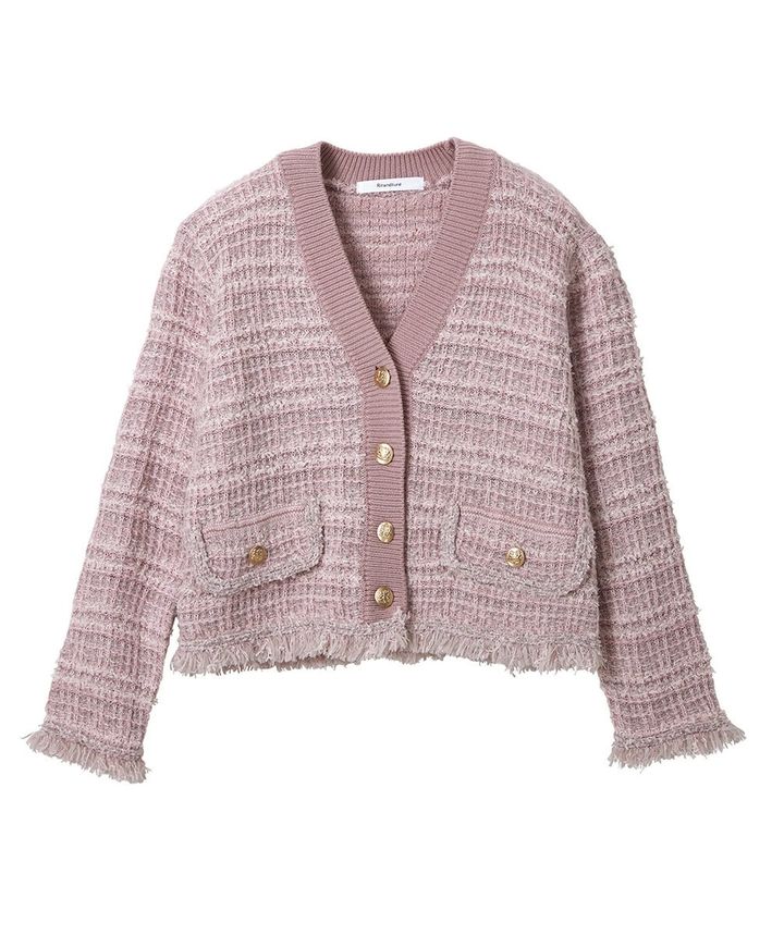 Rirandtureのラメツイードカーディガン